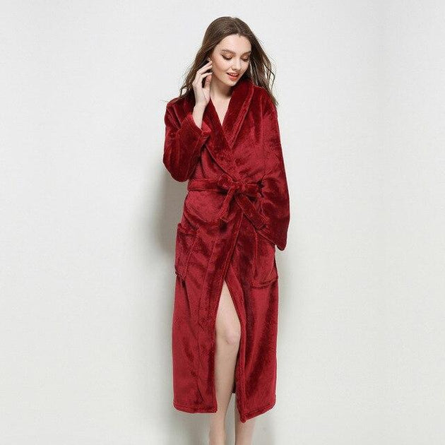 Pyjama polaire femme rouge et épais en flanelle de polyester • Mon polaire