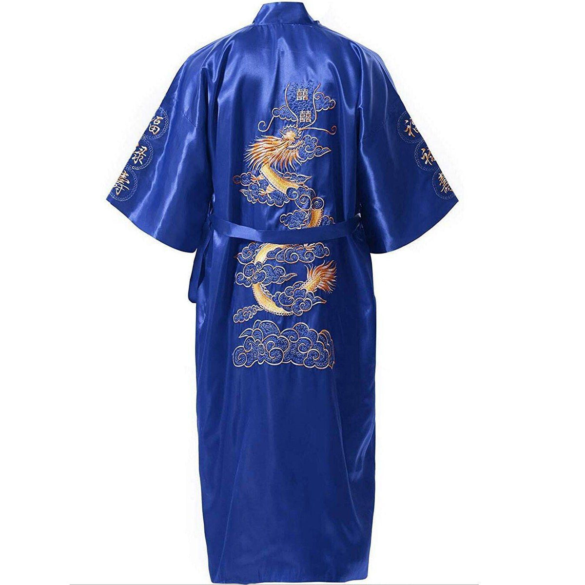 Peignoir Femme en Satin bleu japonais Peignoir Avenue