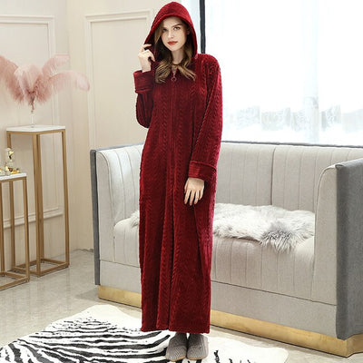Robe de Chambre Femme Polaire Rouge