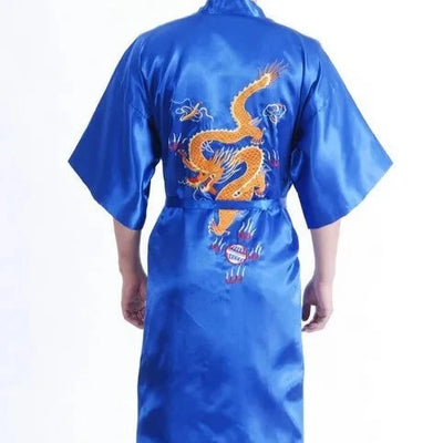 Robe de Chambre Homme Dragon Bleu Clair