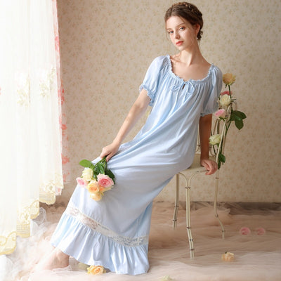 Robe de Chambre Longue Femme Bleu Légère