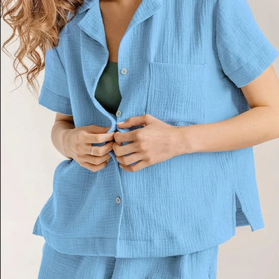 Pyjashort Femme Bleu Clair