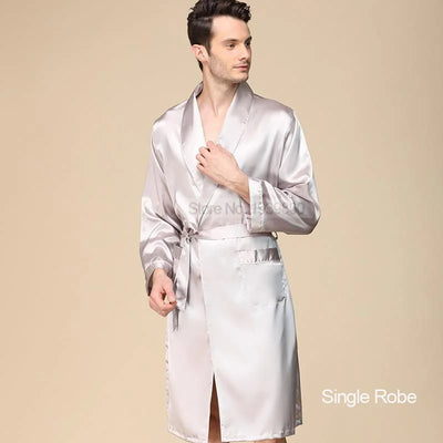 Robe de Chambre Homme Satin Blanc