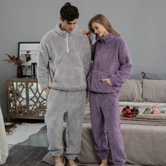 Pyjama en pilou à capuche pour homme et femme