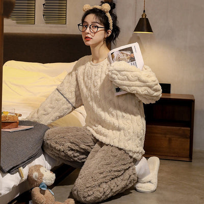 Pyjama Pilou Femme Beige