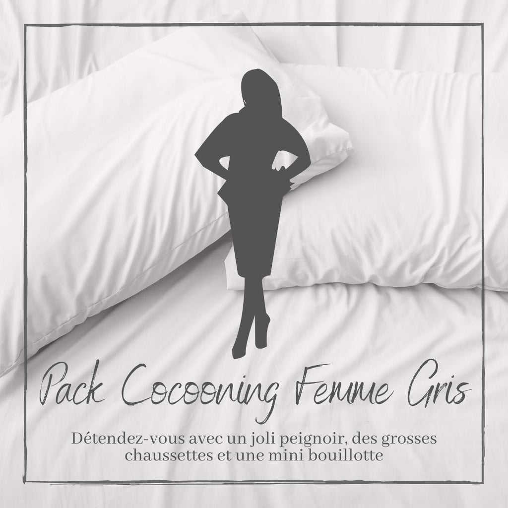 Pack Cocooning Femme Gris – Peignoir Avenue