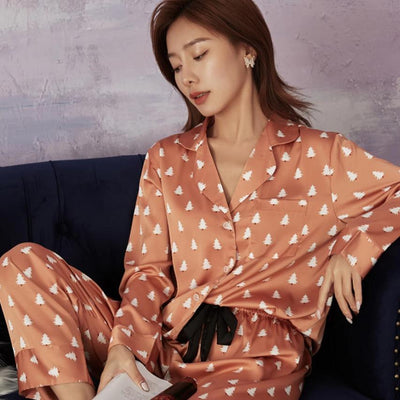 Pyjama Satin Femme Sapin