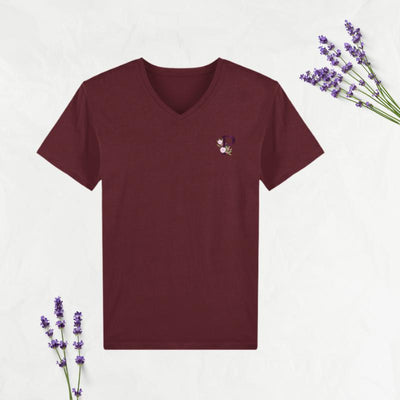 T-Shirt Bordeaux Col en V Homme-Peignoir Avenue