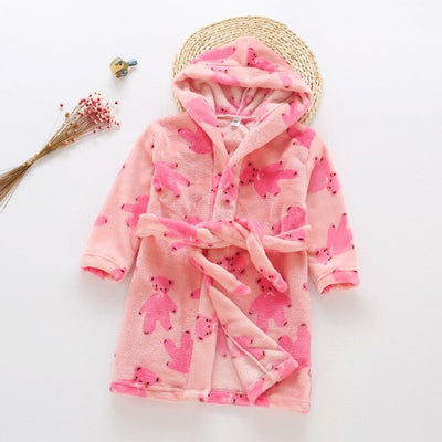 Peignoir Bebe Fille Ours Rose