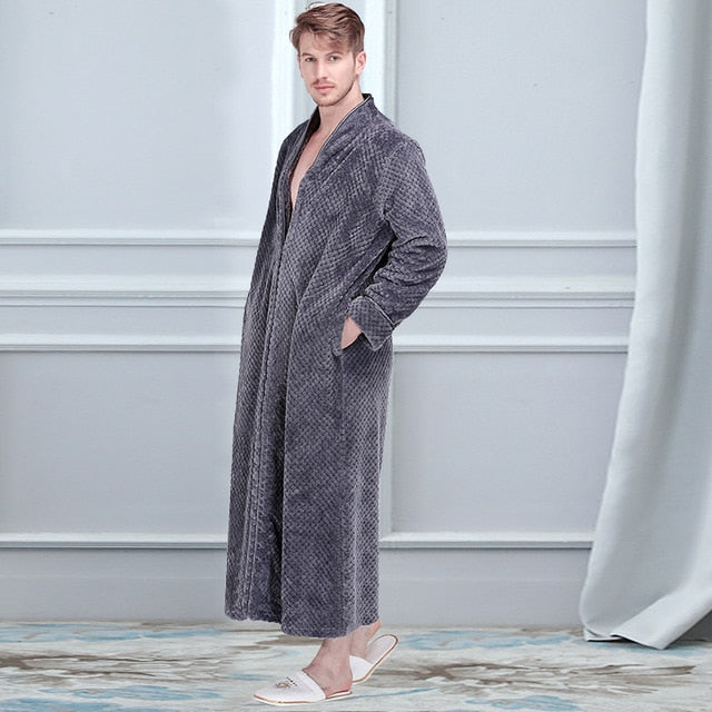 Robe de Chambre Homme Polaire Peignoir Avenue Mots cles gris Peignoir Avenue