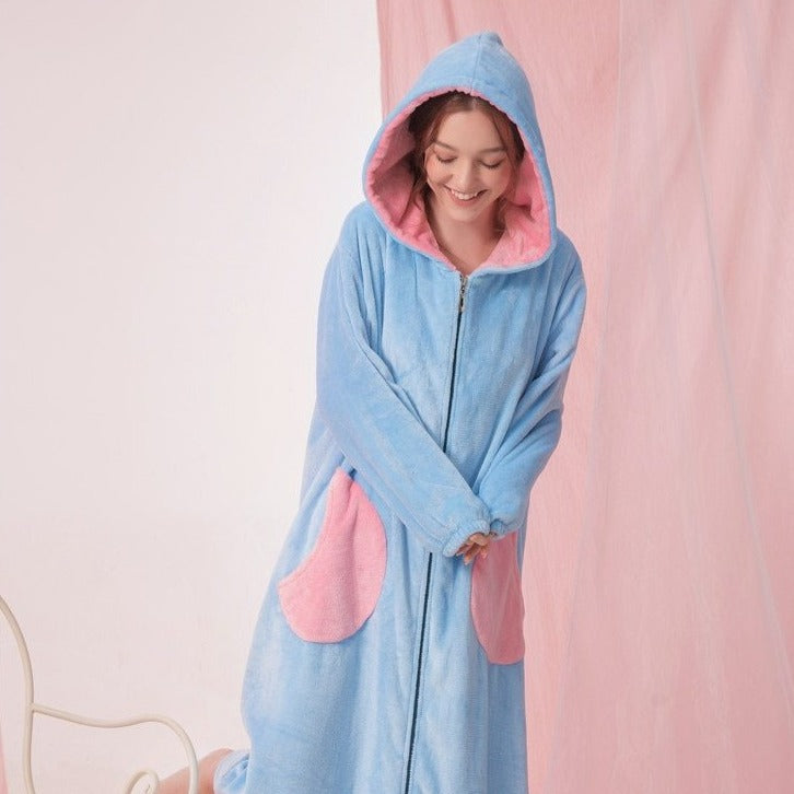 Robe de chambre zippée fille sale