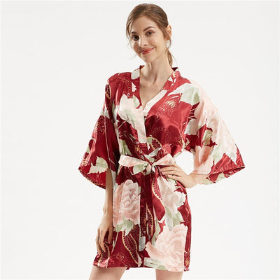 Kimono Fleuri Court-Peignoir Avenue