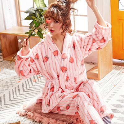 Pyjama Femme Polaire Rose