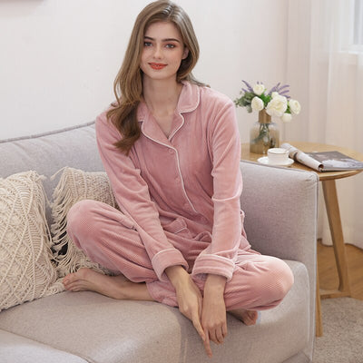 Pyjama Femme Velours Rose