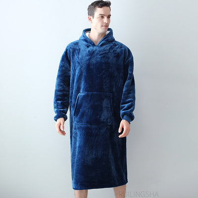 Robe de Chambre homme polaire bleu