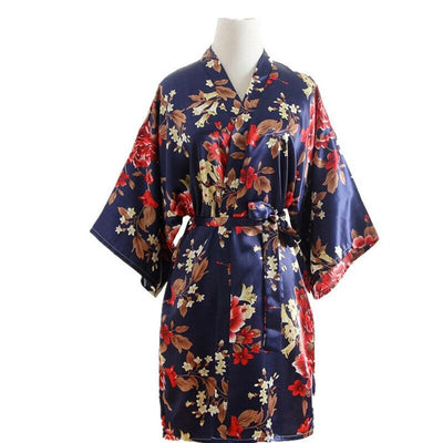 Kimono Satin Fleuri